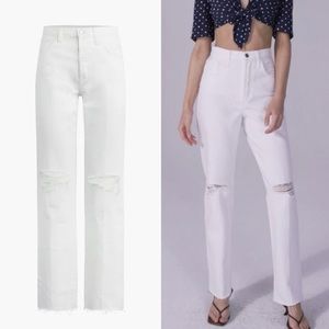 Favorite Daughter White Straight Leg Jeans